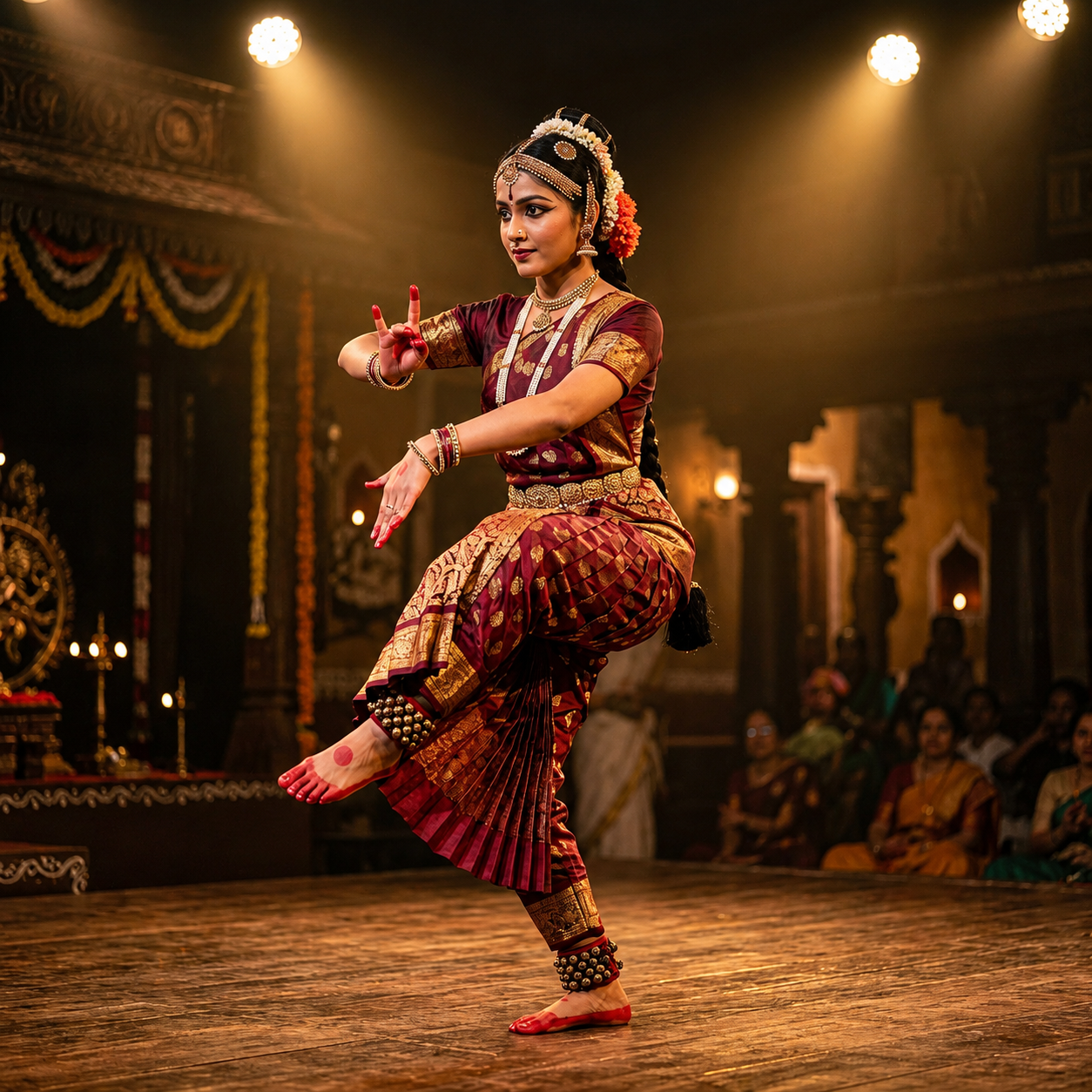 Student performing Bharatanatyam classical dance at Natya Arts Academy Kozhikode